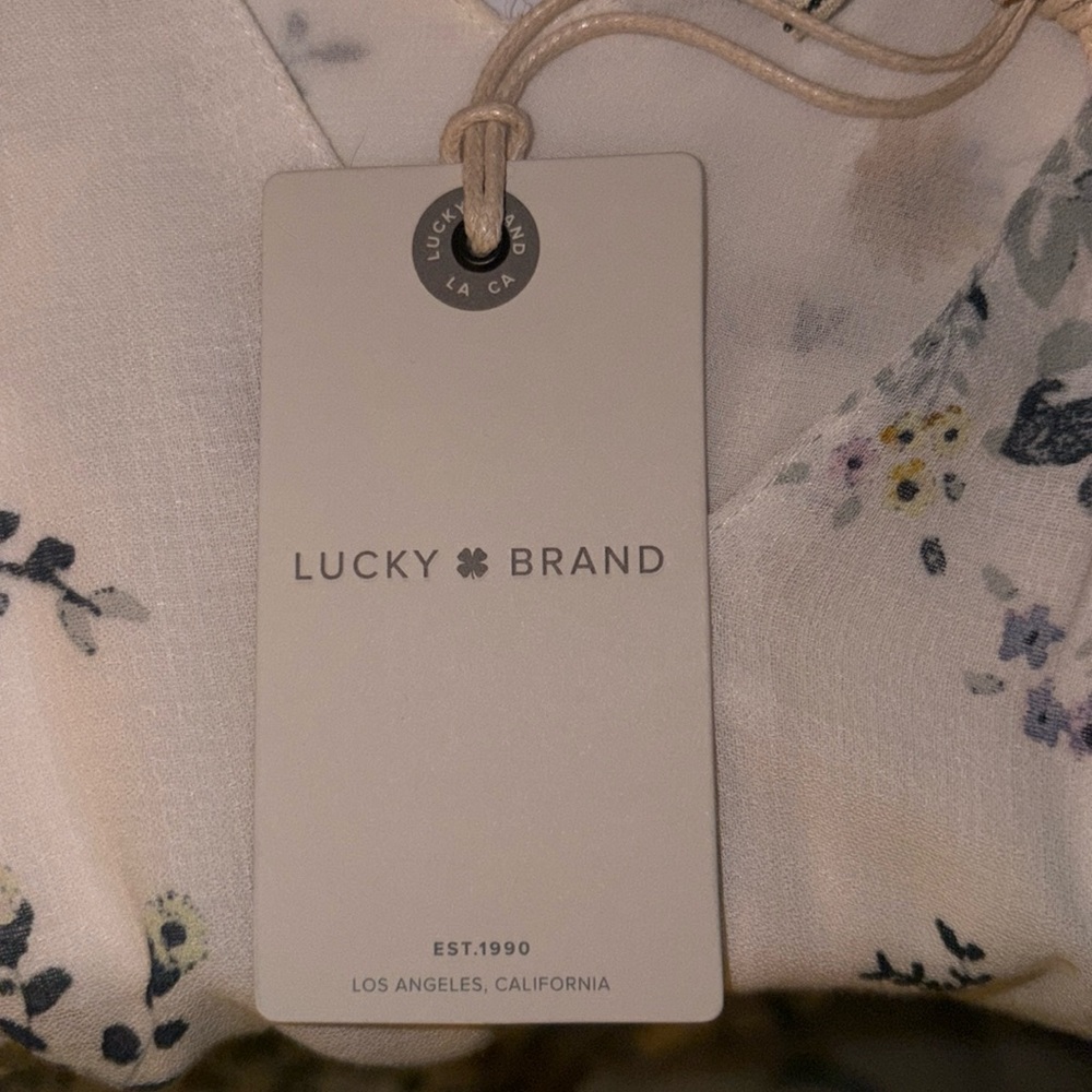 New Lucky Brand Lined Floral Bohemian Maxi Dress w/Pockets Tie Waist Size: XS - Picture 9 of 11